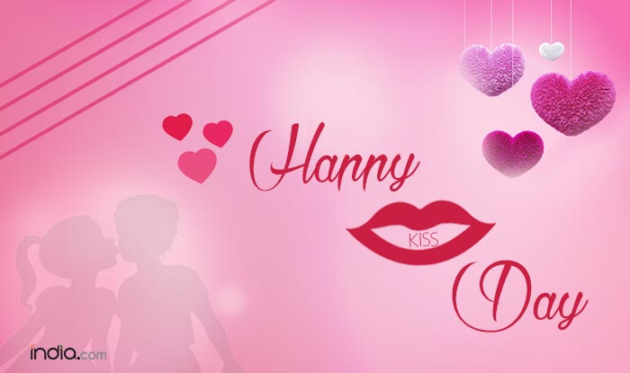 happy kiss day greeting card