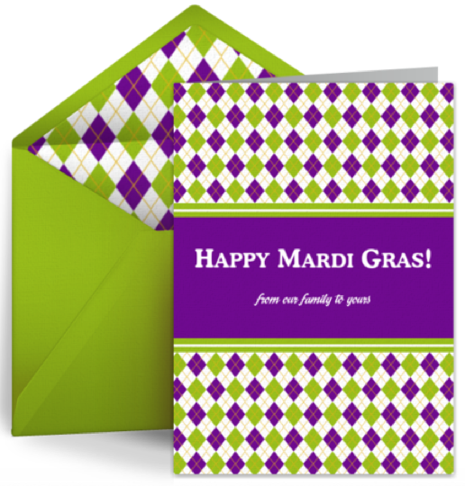 happy mardi gras from our family to yours card