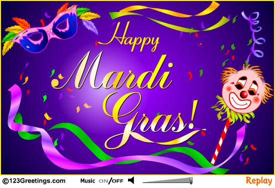happy mardi gras greeting card