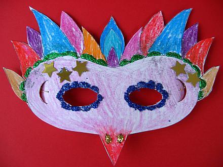 happy mardi gras paper mask