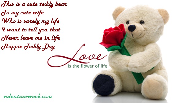 happy teddy day love is the flower of life