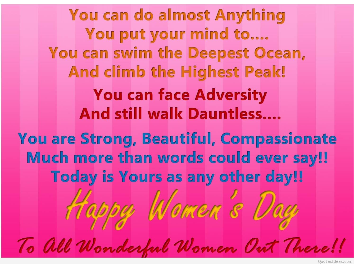 happy women's day to all wonderful women out there