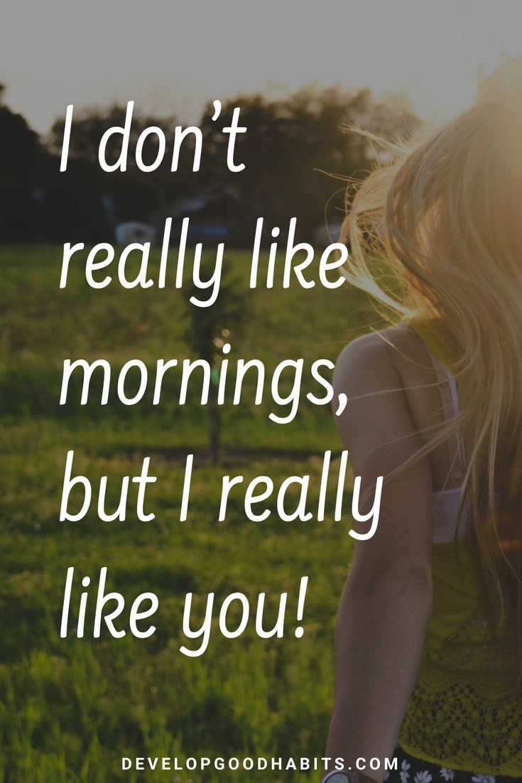 i don’t really like mornings but i really like you