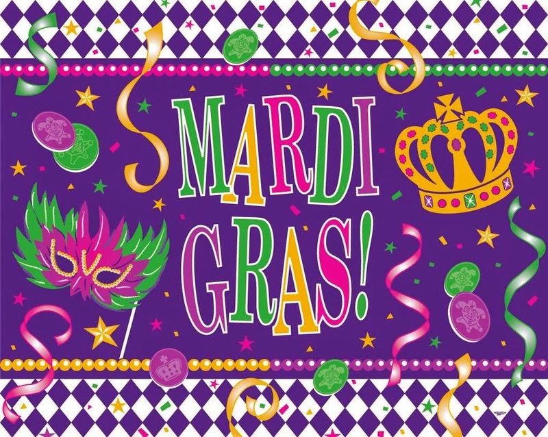 mardi gras colorful greeting card