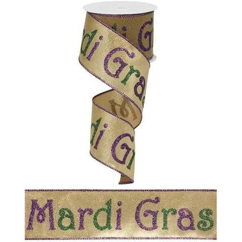 mardi gras greeting ribbon