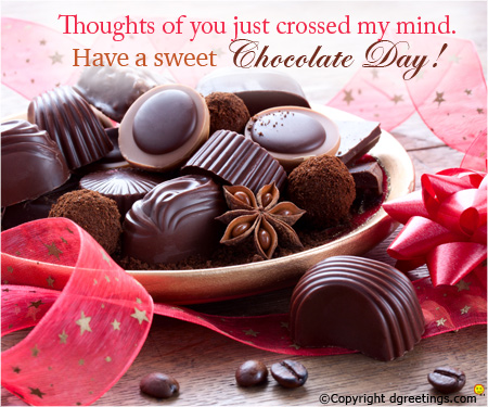 thoughts of you just crossed my mind have a sweet Chocolate Day