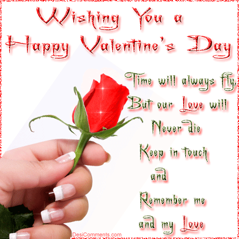 wishing you a happy valentine’s day glitter ecard
