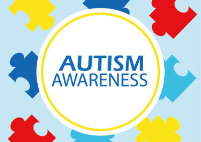 autism awareness day jigsaw puzzle in background