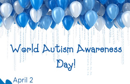 world autism awareness day april 2 blue and white balloons