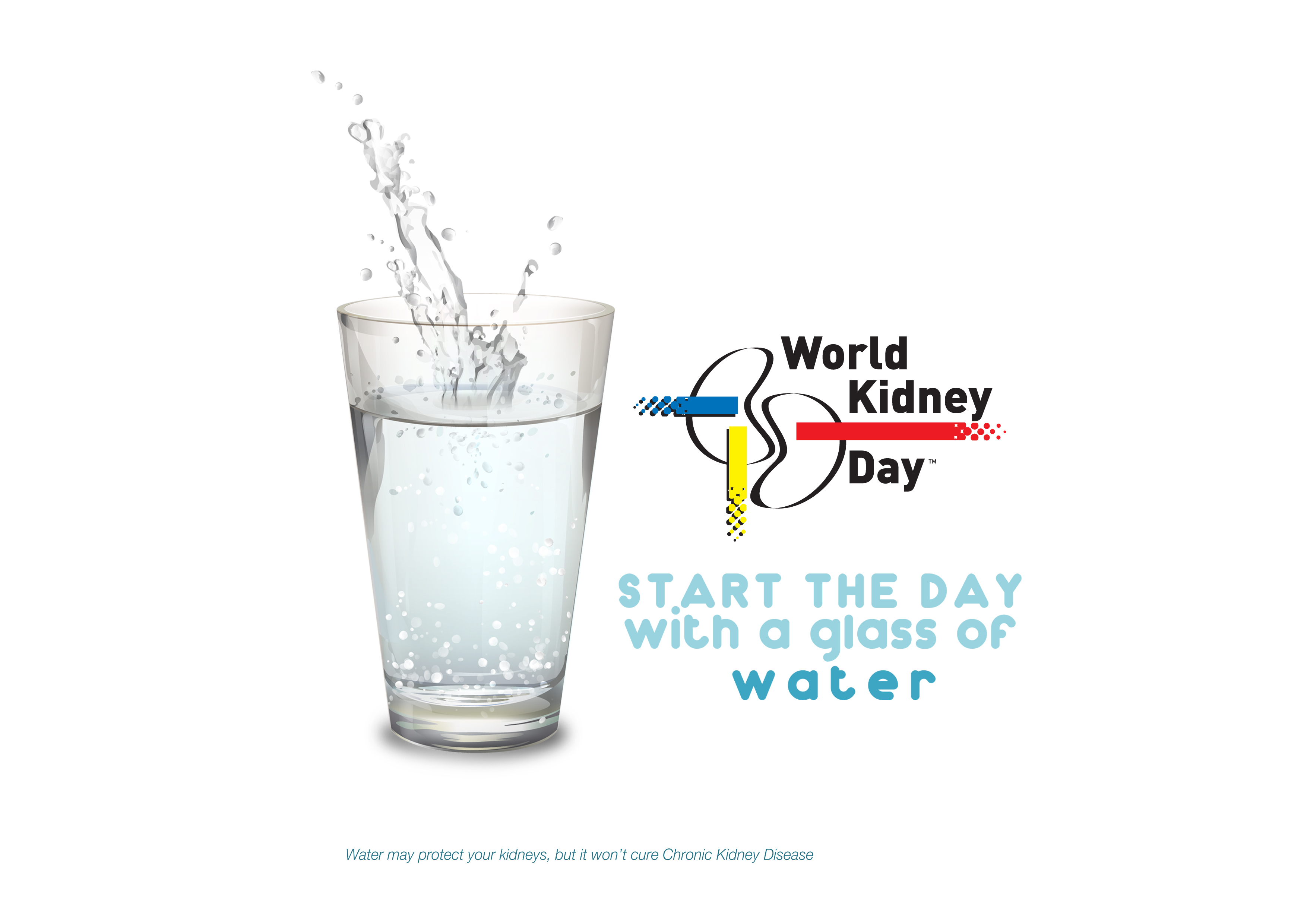 world kidney day start the day with a glass of water