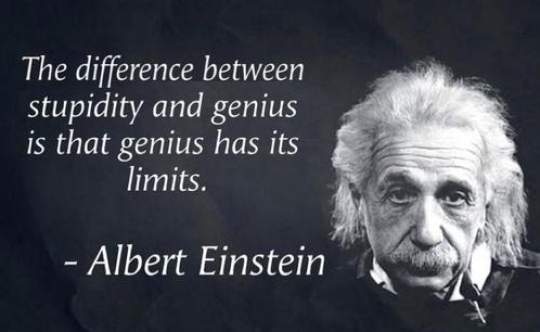 the difference between stupidity and genius is that genius has its limits. albert einstein