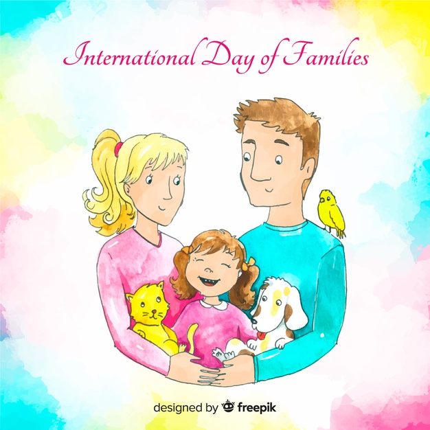 International day of families loving family illustration