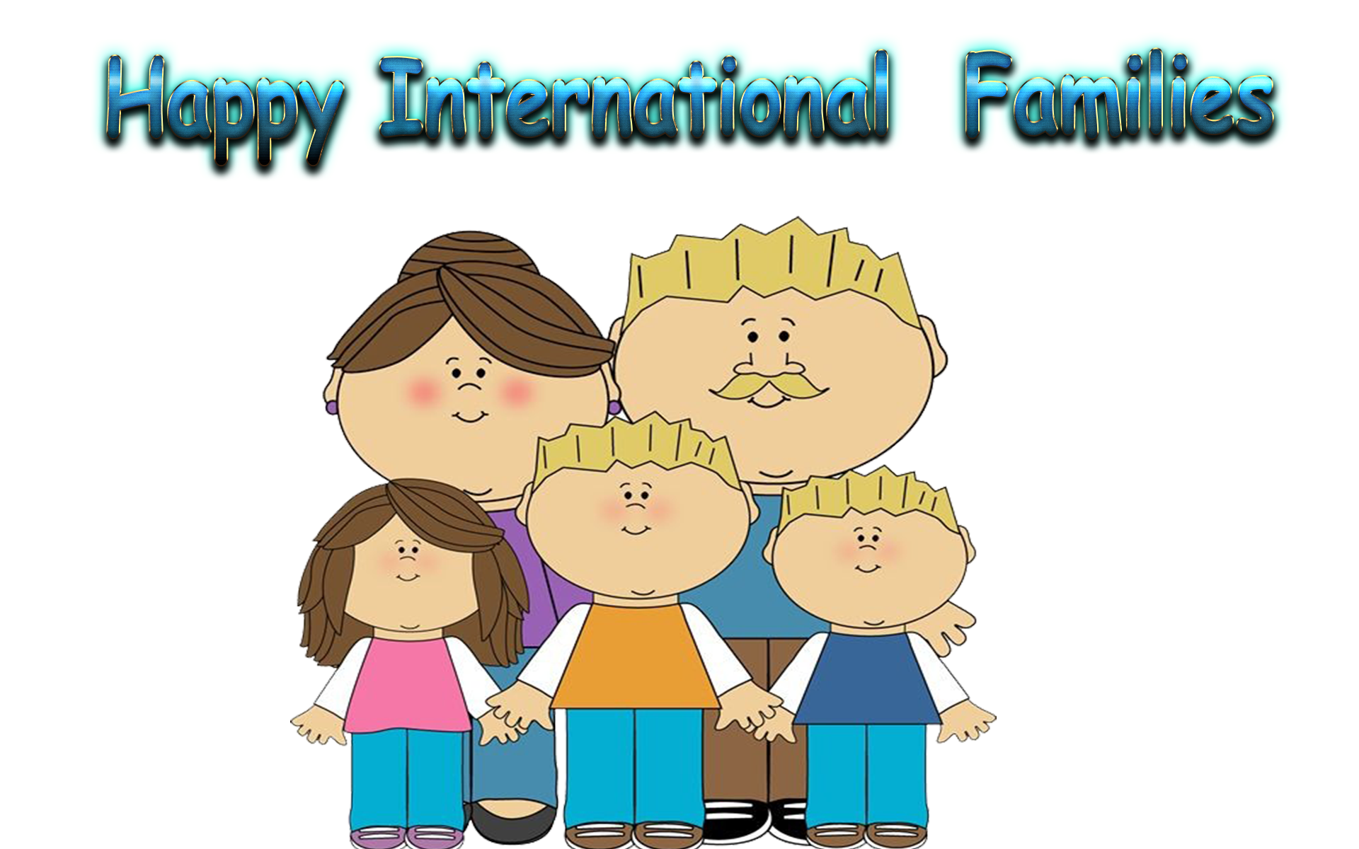 happy International families clipart