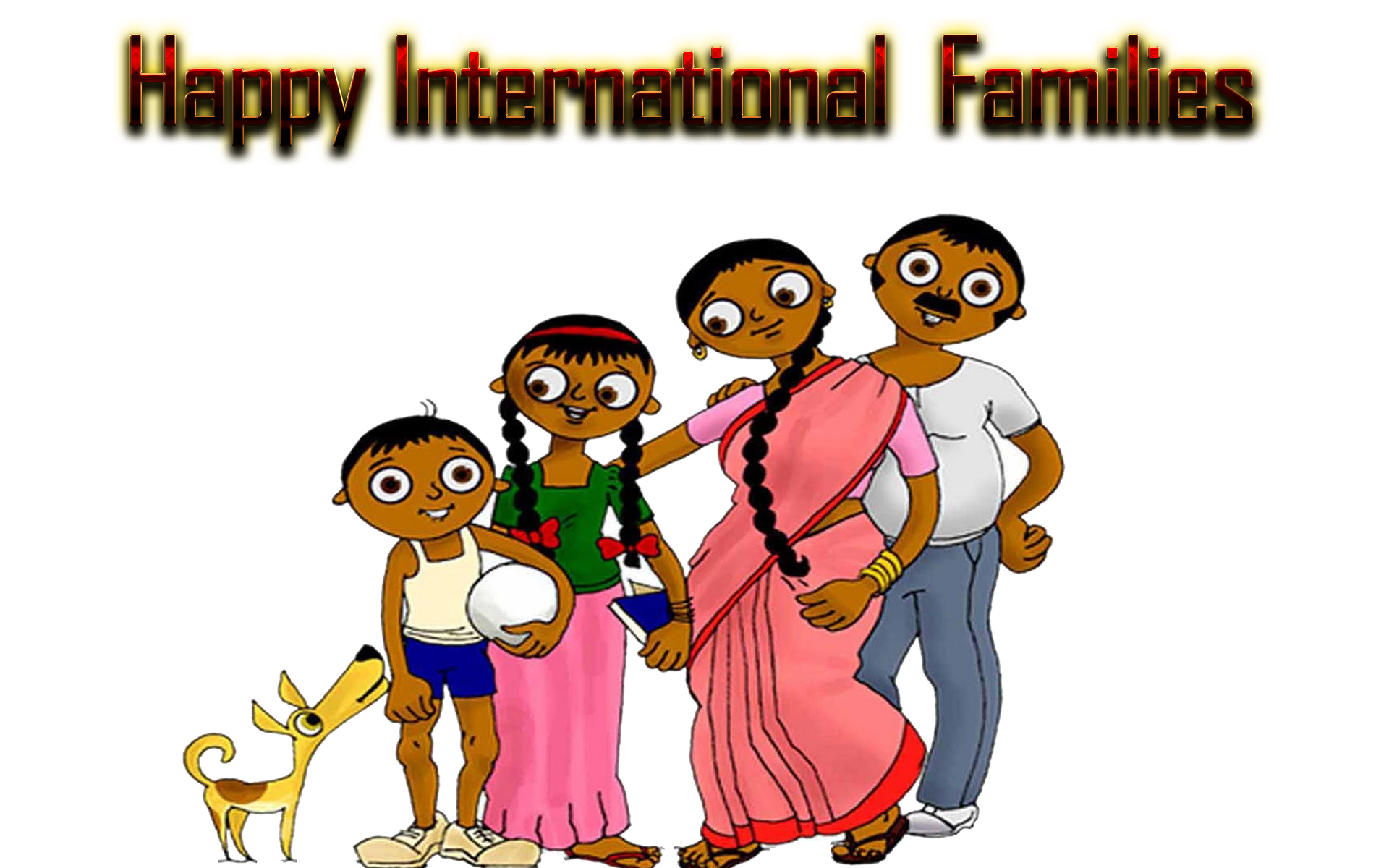 happy International families daY indian family clipart