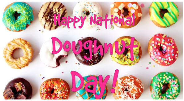 happy national doughnut day greeting card