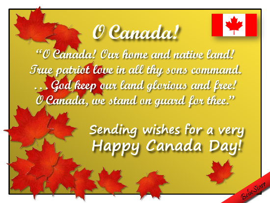 sending wishes for a very happy canada day card