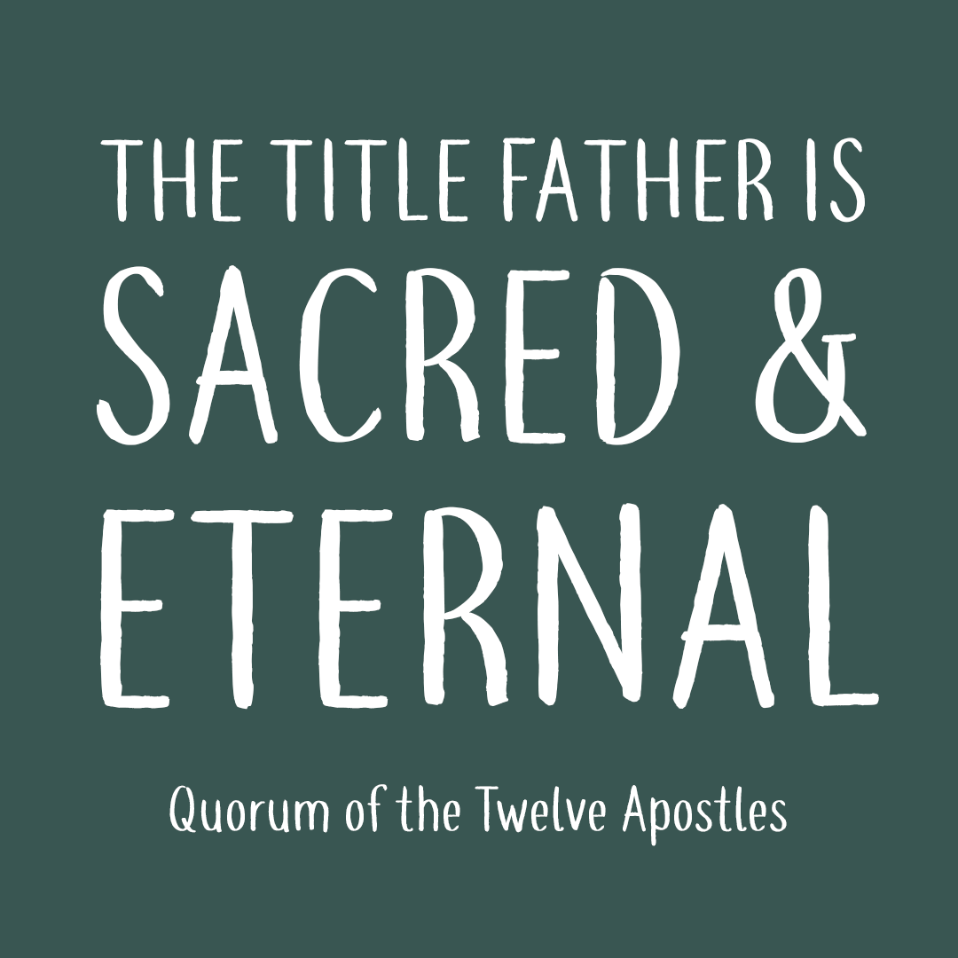 the little father is sacred & eternal.