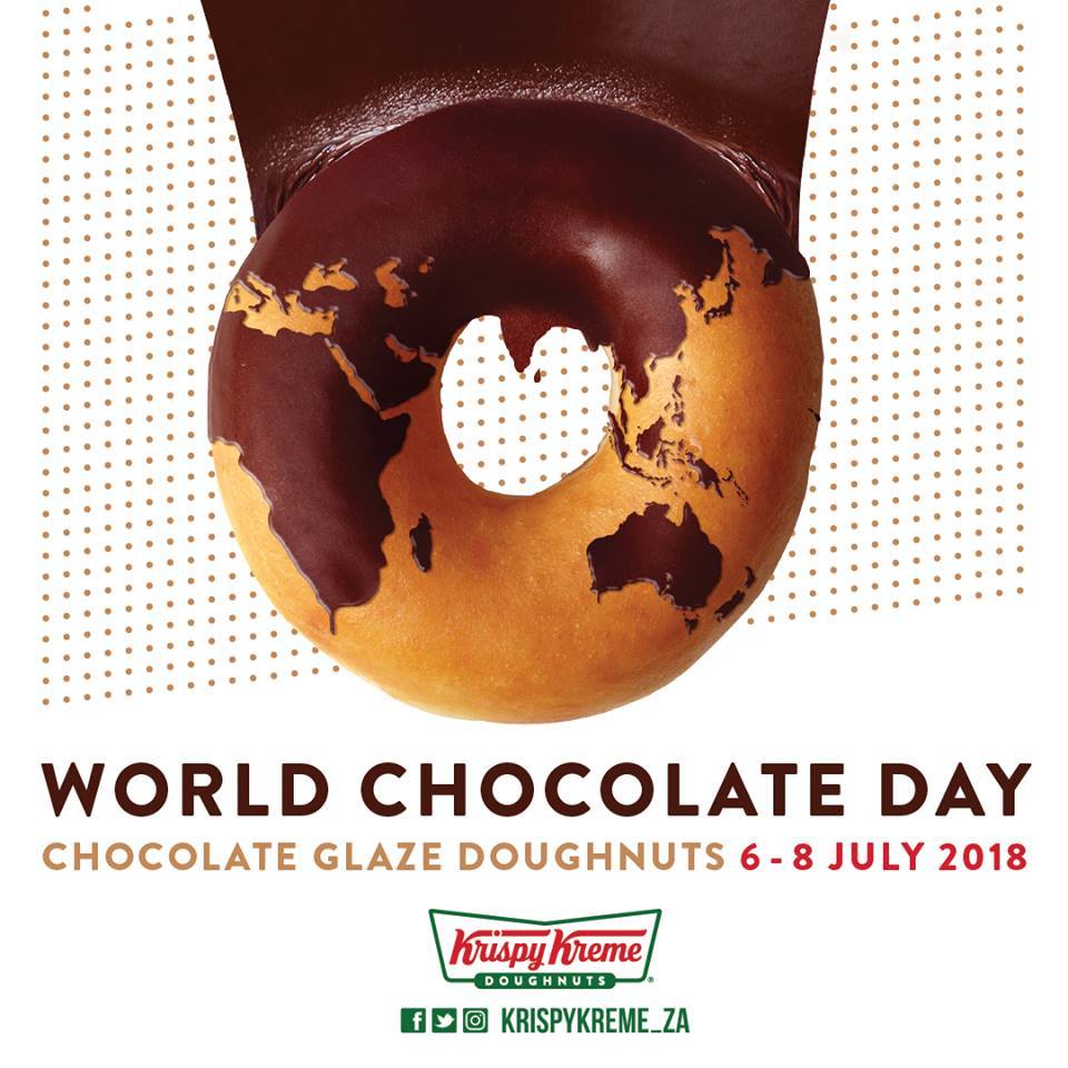 World Chocolate Day world map on choco doughnut