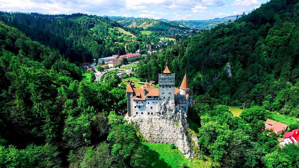aerial view of the bran castle