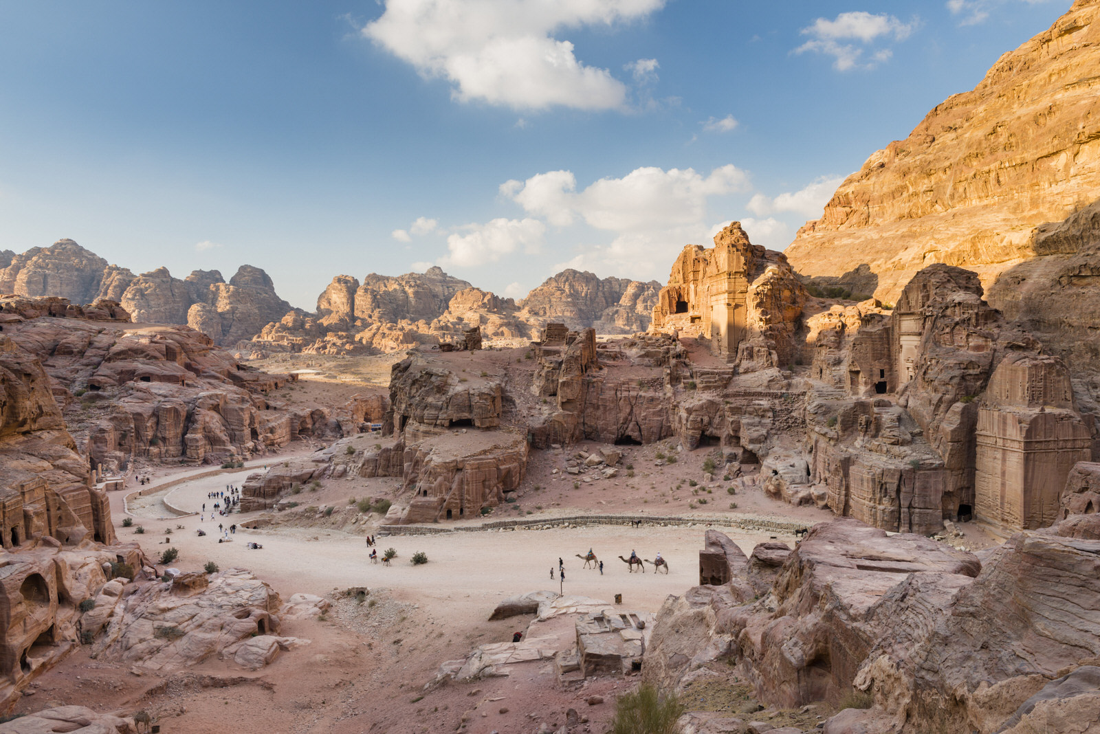 People explore the ancient ruins of Petra.