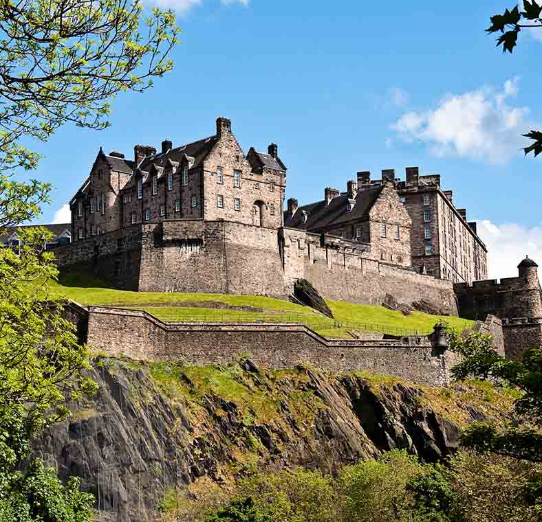 back side view of the Edinburgh Castle