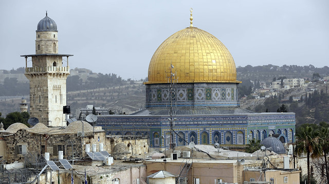 dome of the rock a the al aqsa mosque can be seen in jerusalem
