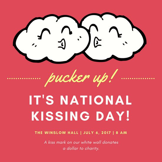 pucker up it’s national kissing day card