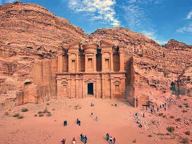 the Petra in jordan front view