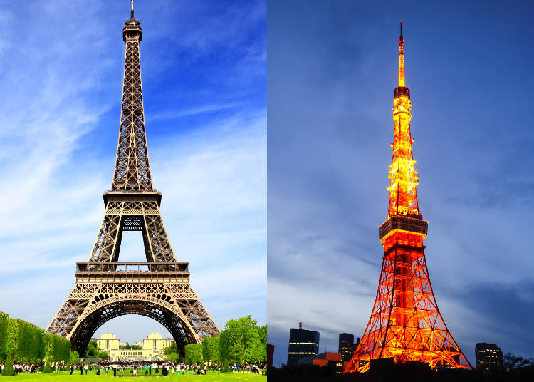 the Tokyo Tower and eiffel tower picture