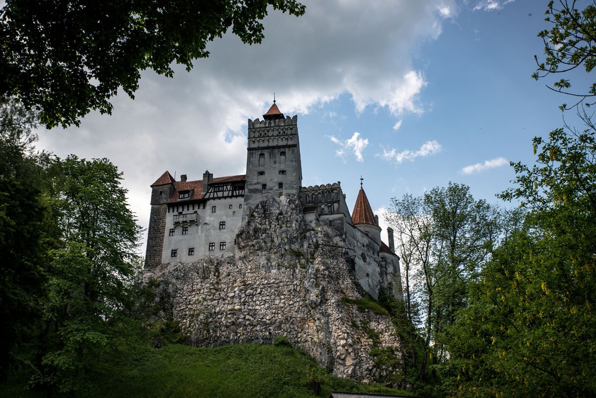 view looking up to bran castle