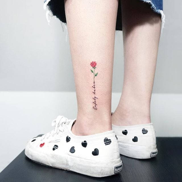 Womens Small Tattoo On Leg For Female - tattoo design