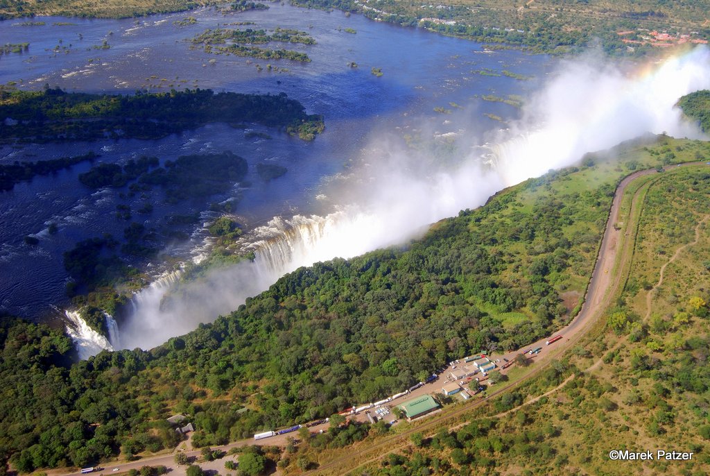 adorable aerial view of the Victoria Falls