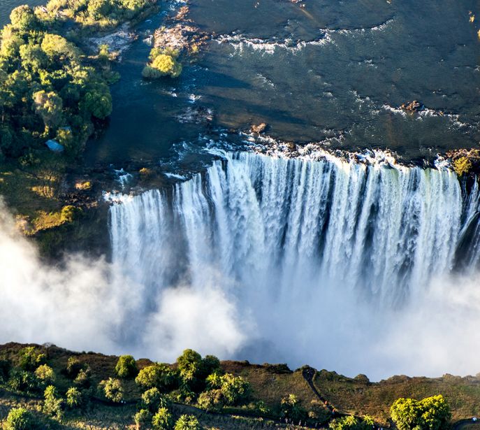 aerial view of the Victoria Falls