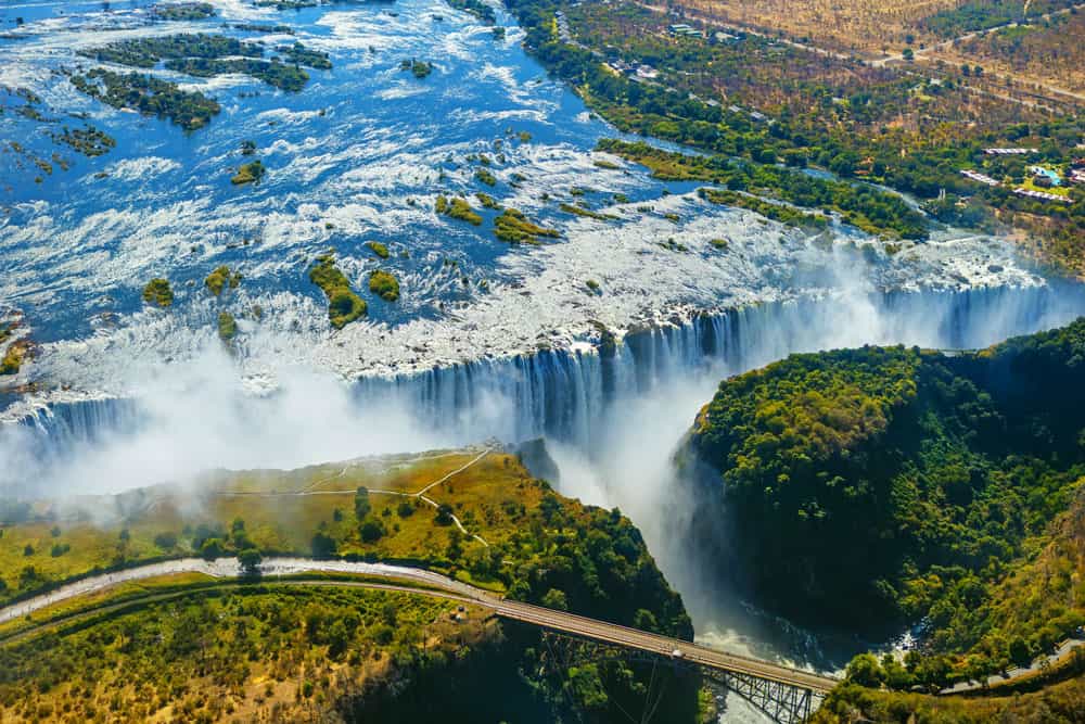 amazing view of Victoria Falls from above