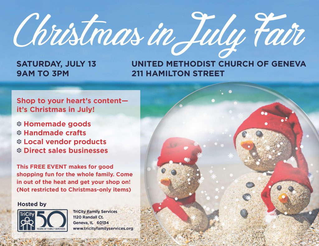 christmas in july fair poster