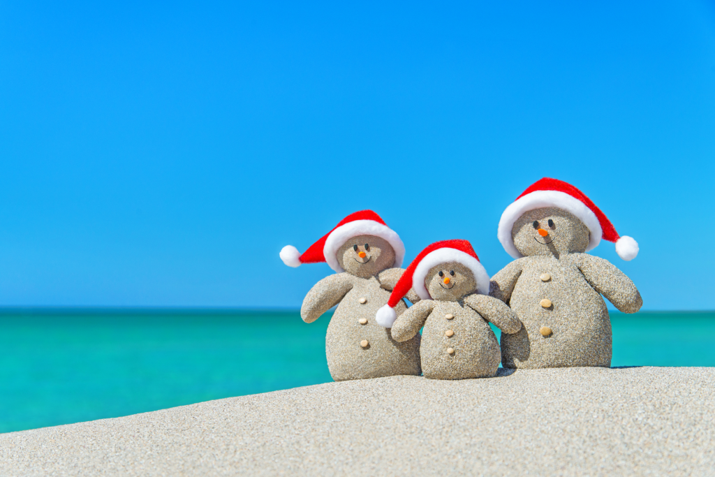 christmas in july sand snowman