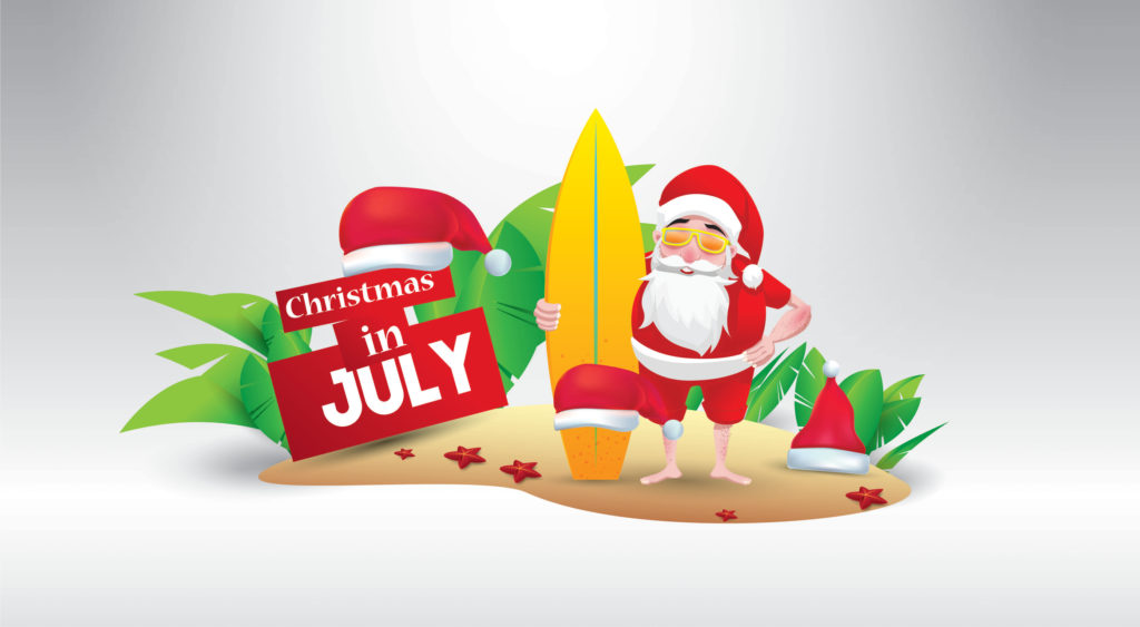 christmas in july design with 3d concept
