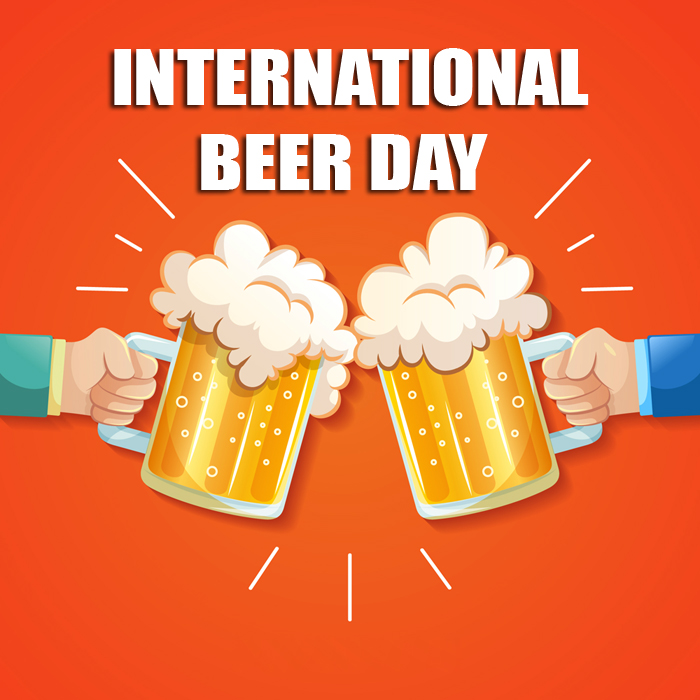 international beer day cheer beer mugs illustration