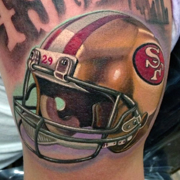 American Football Team 49ers Helmet Tattoo Design