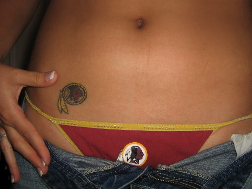 Cute Small Washington Redskins Tattoo On Girls Hip