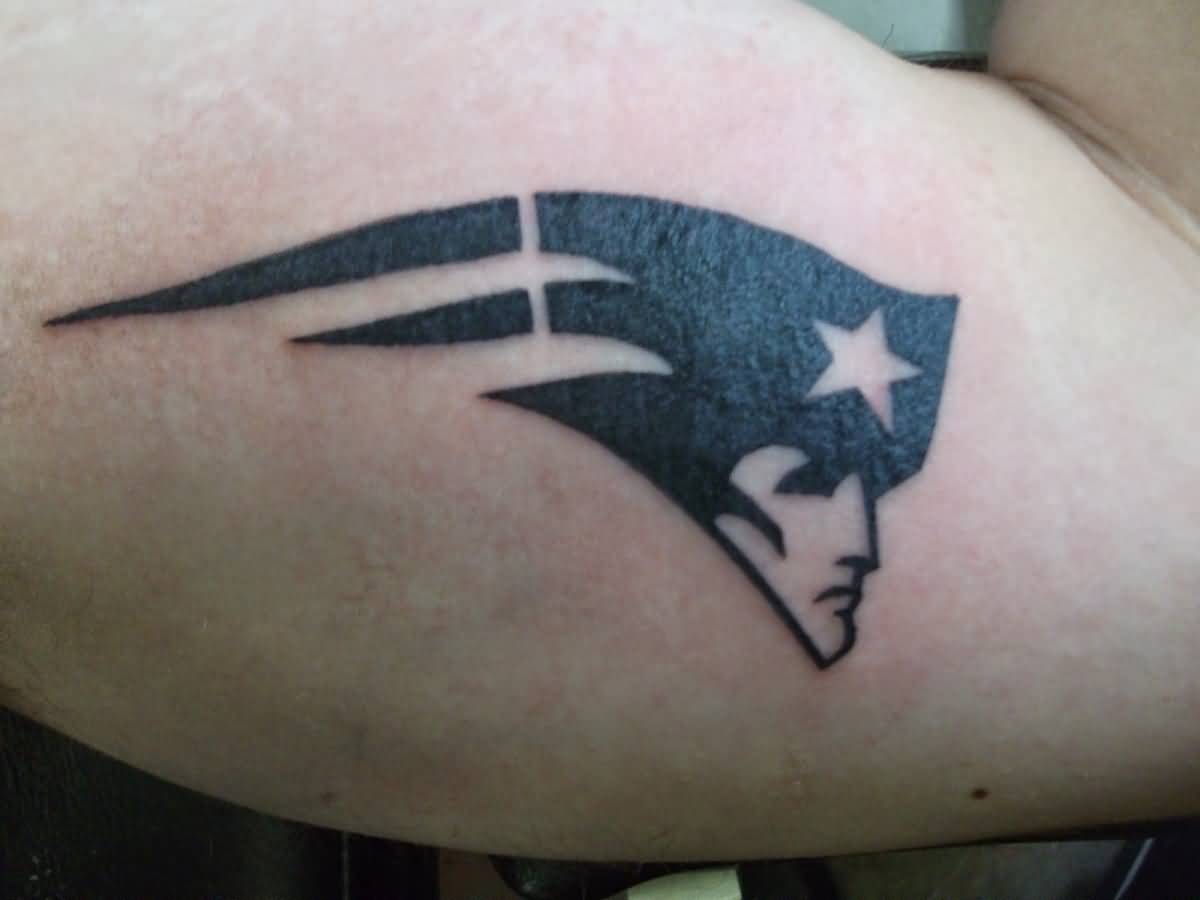 Elegant Black Ink New England Patriots Logo Tattoo Design