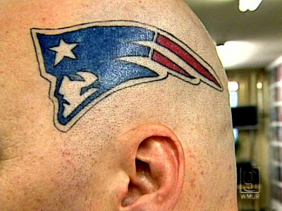 New England Patriots Logo Tattoo On Men’s Head