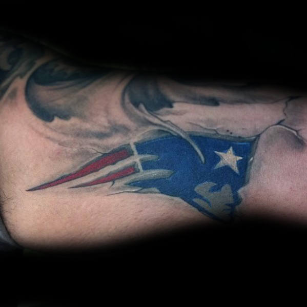 New England Patriots Tattoo On Arm