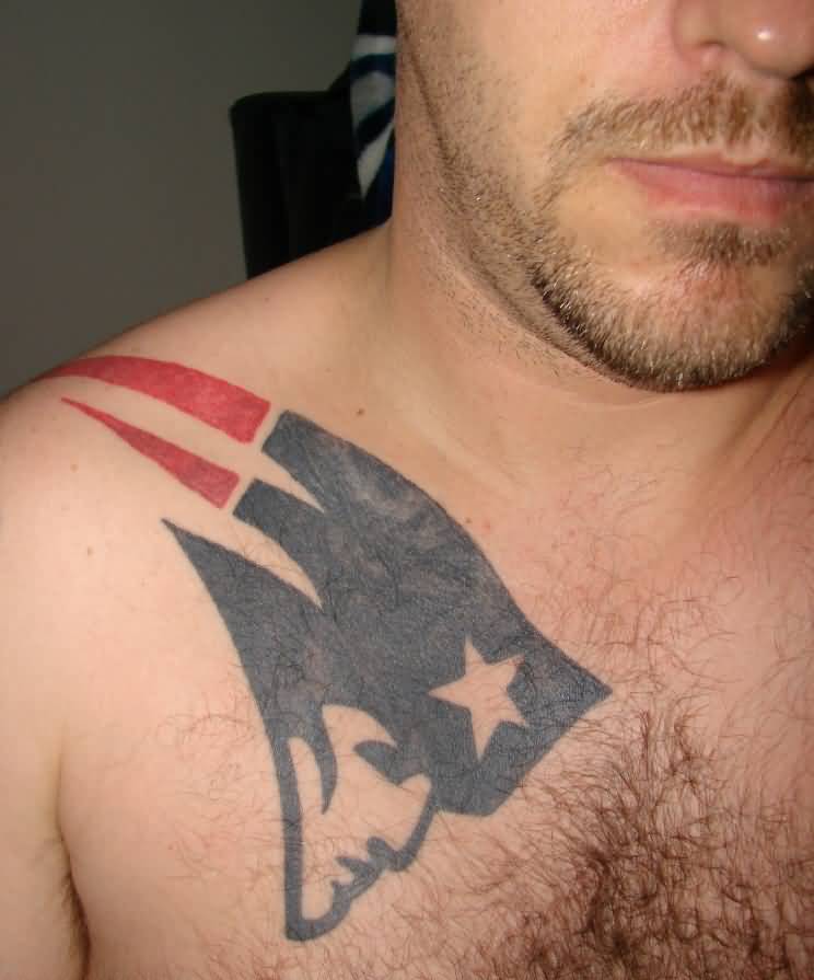New England Patriots Tattoo On Design For Men’s Shoulder