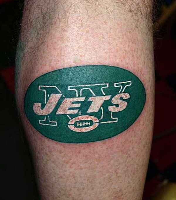 New York Jets – American football team tattoo on leg calf