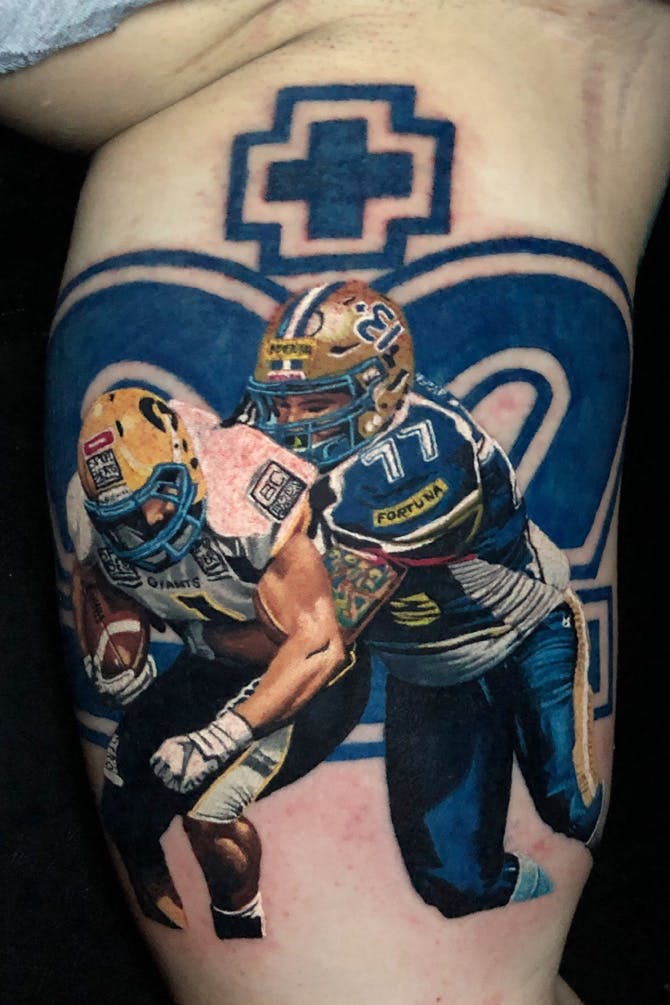 Realistic American Football Tattoo uploaded by Ivan Korky Koribanič