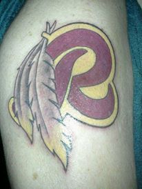 Washington Redskins Logo with feathers tattoo design
