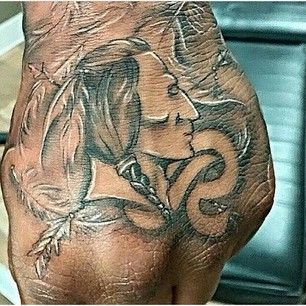 Washington Redskins Tattoo On Hand