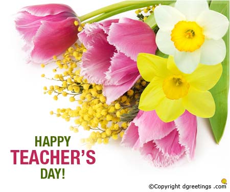 happy teacher’s day flowers image
