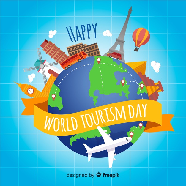 happy world tourism day illustration